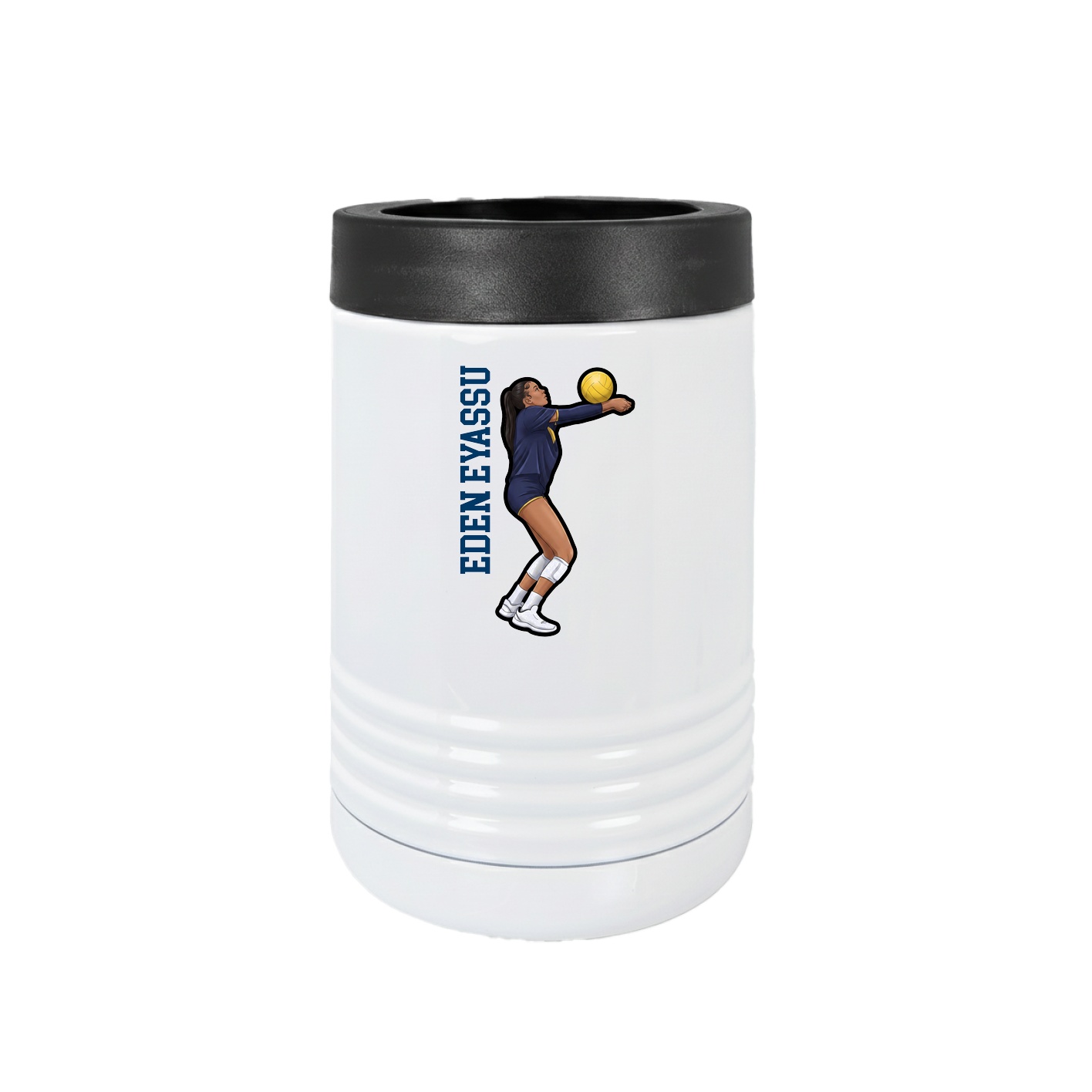 Beverage Holder — Name Vertical in White