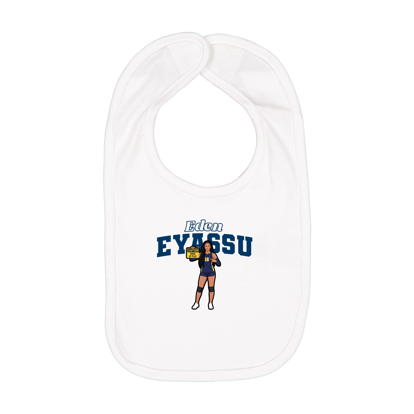 Infant Bib — Name Arch in White