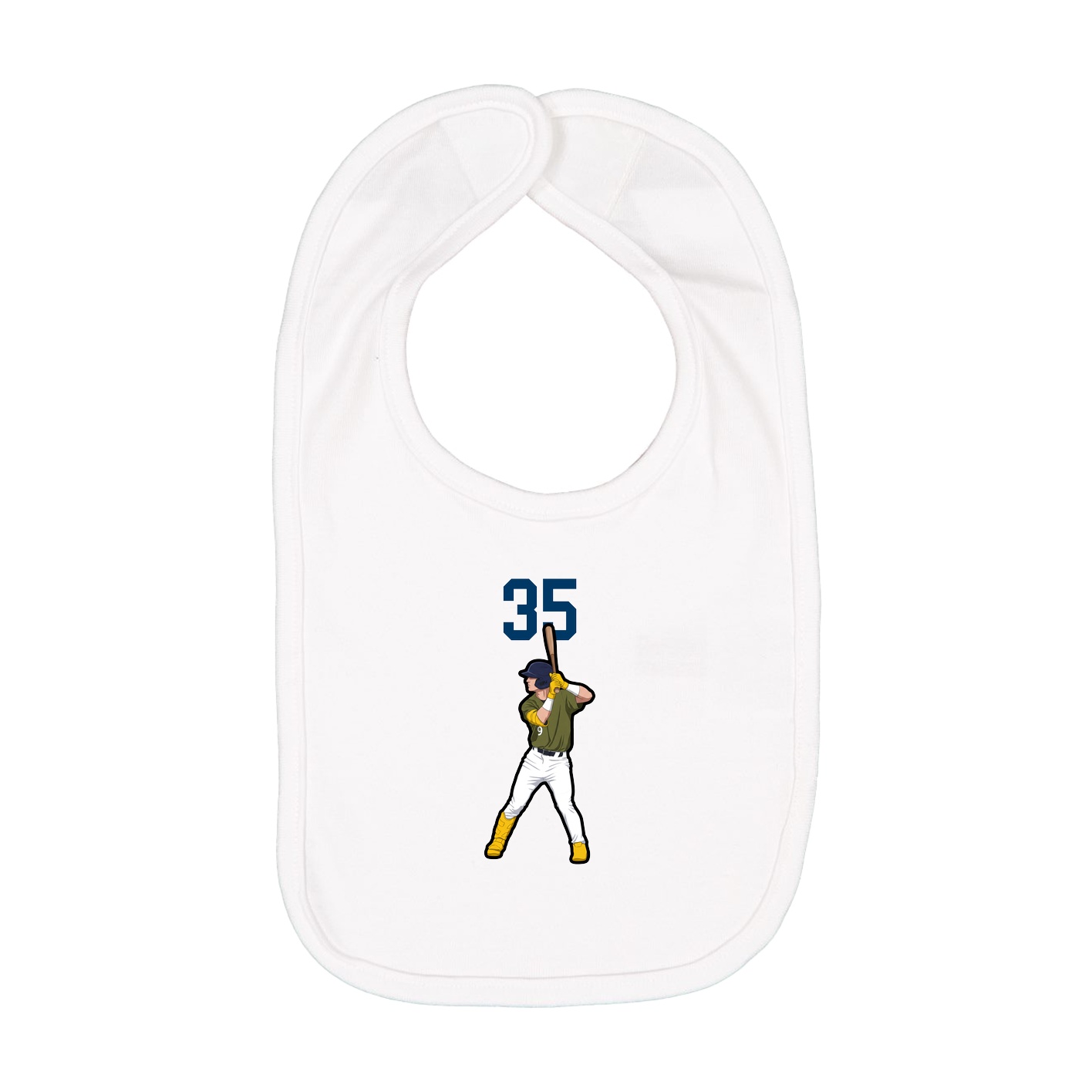 Infant Bib — Number Top in White