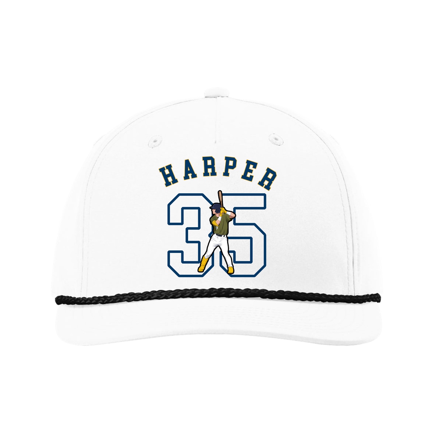 Five-Panel Classic Rope Cap — Shirsey Arch in White