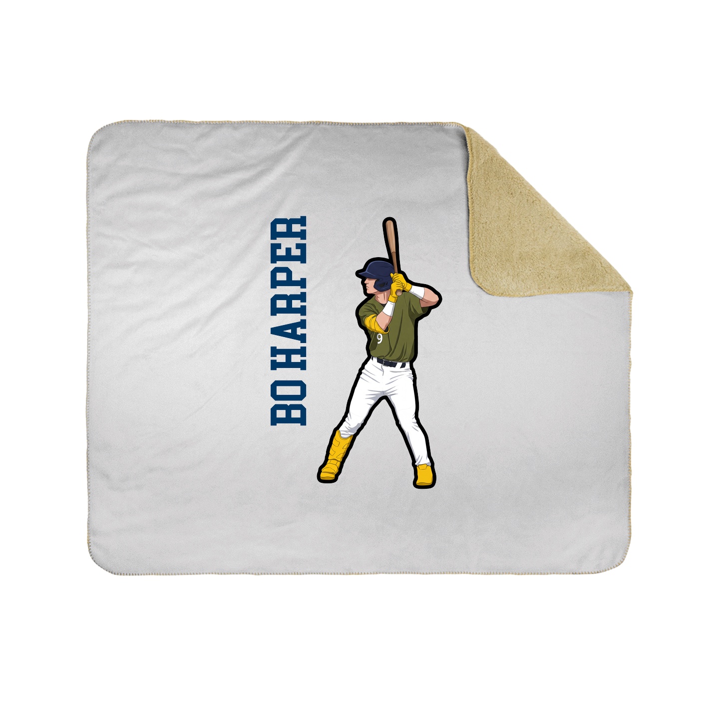 Throw Blanket — Name Vertical in White
