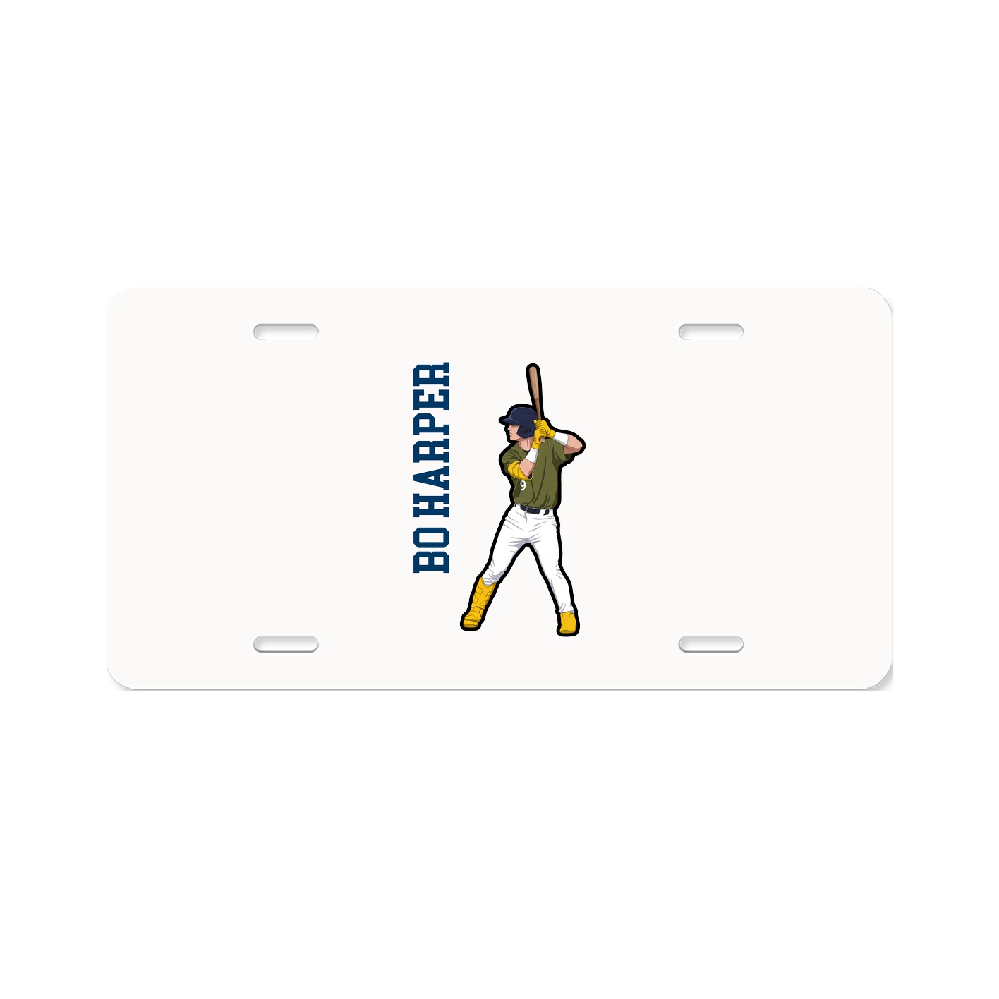 License Plate — Name Vertical in Classic