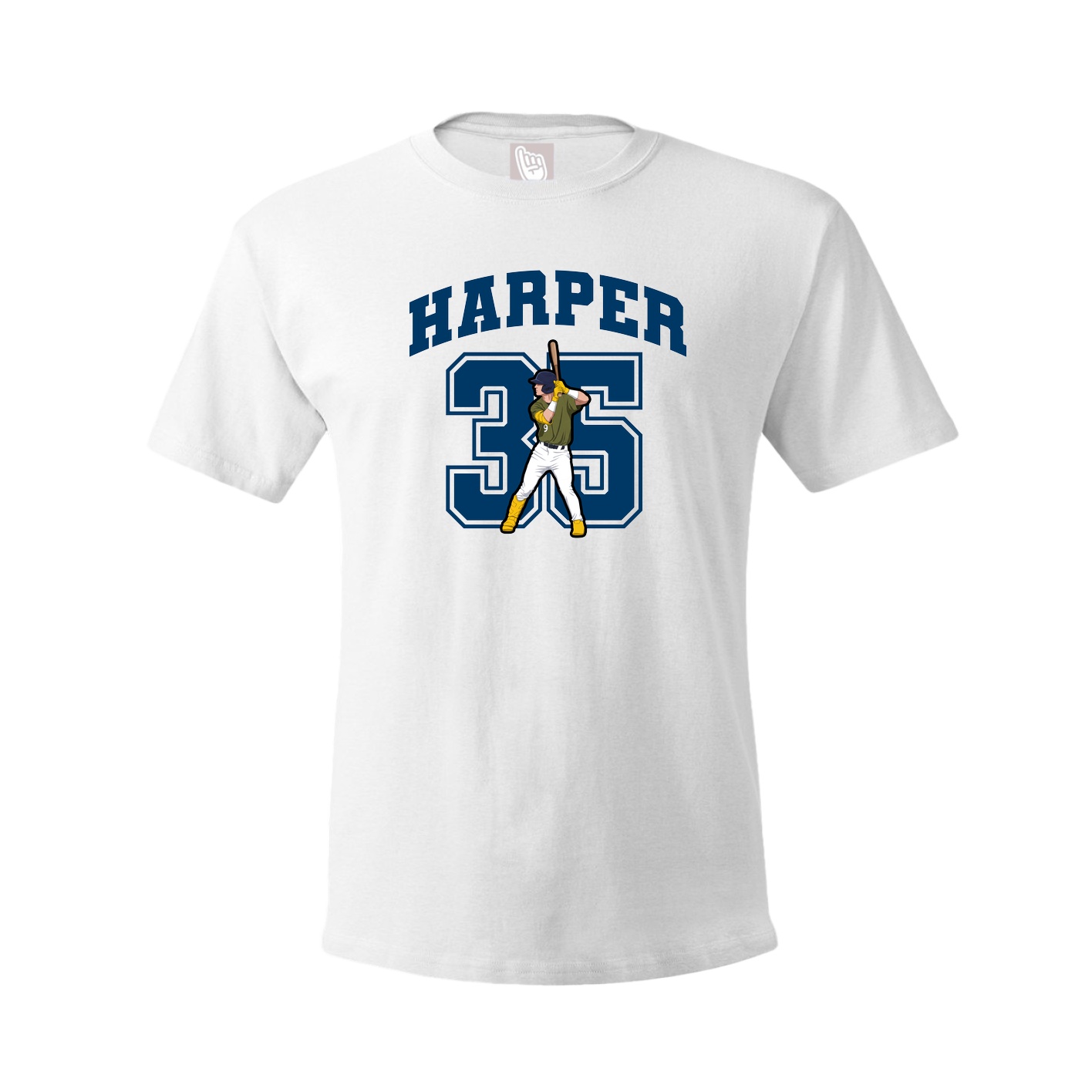 Youth Tee — Number in White