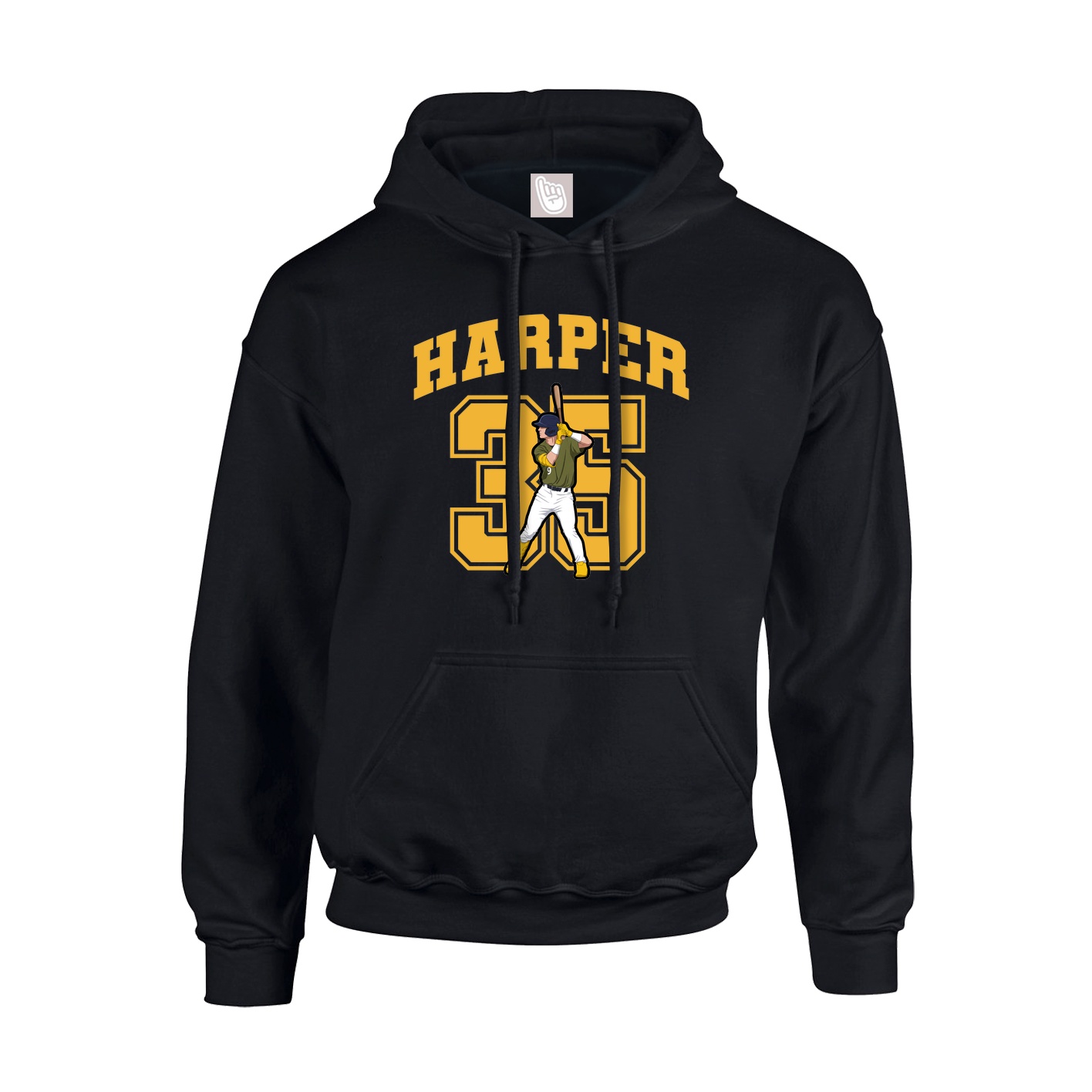 Youth Hoodie — Number in Black