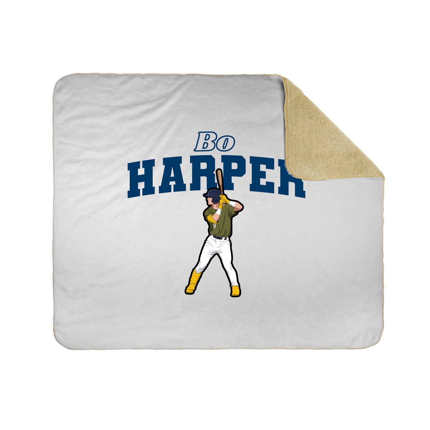 Throw Blanket — Name Arch in White