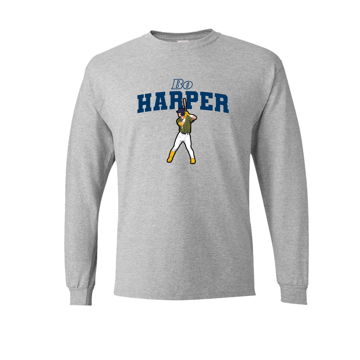 Long Sleeve Tee — Name Arch in Grey