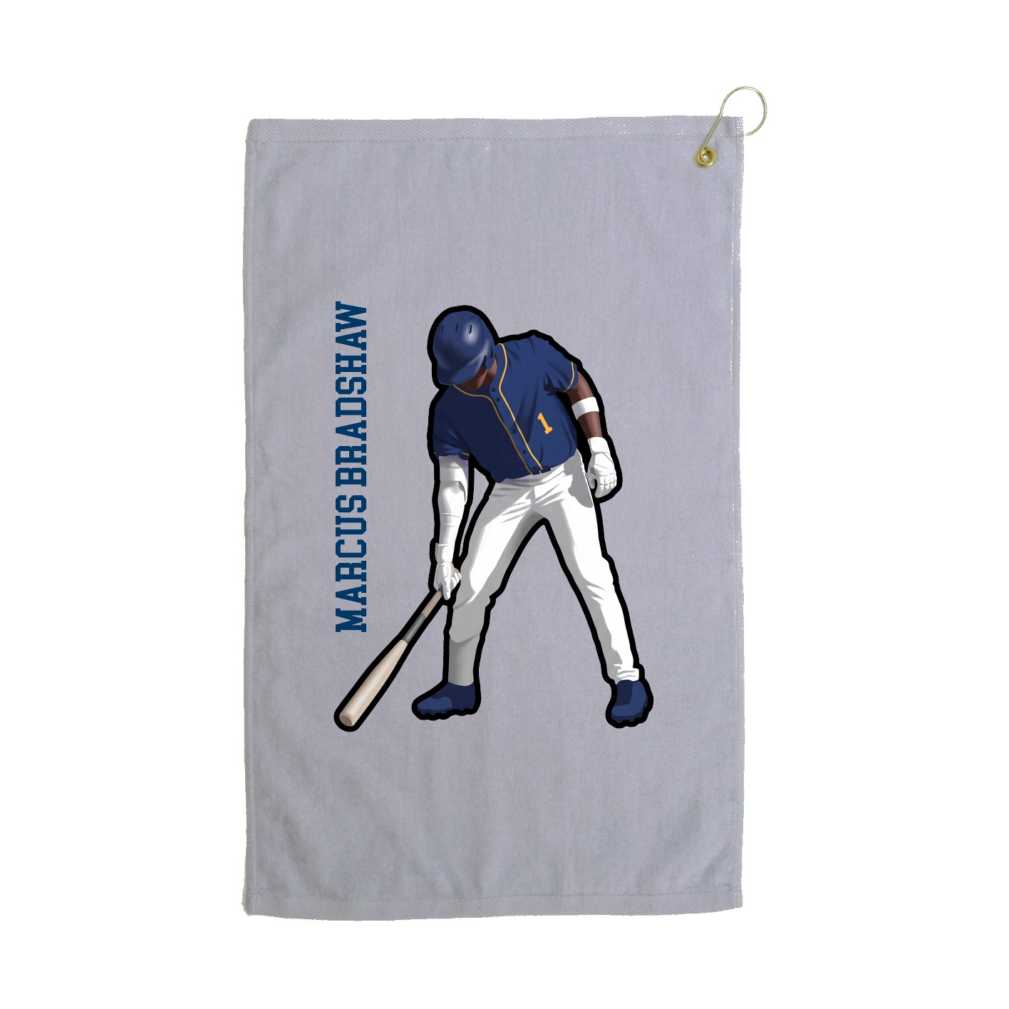 Golf Towel — Name Vertical in Grey