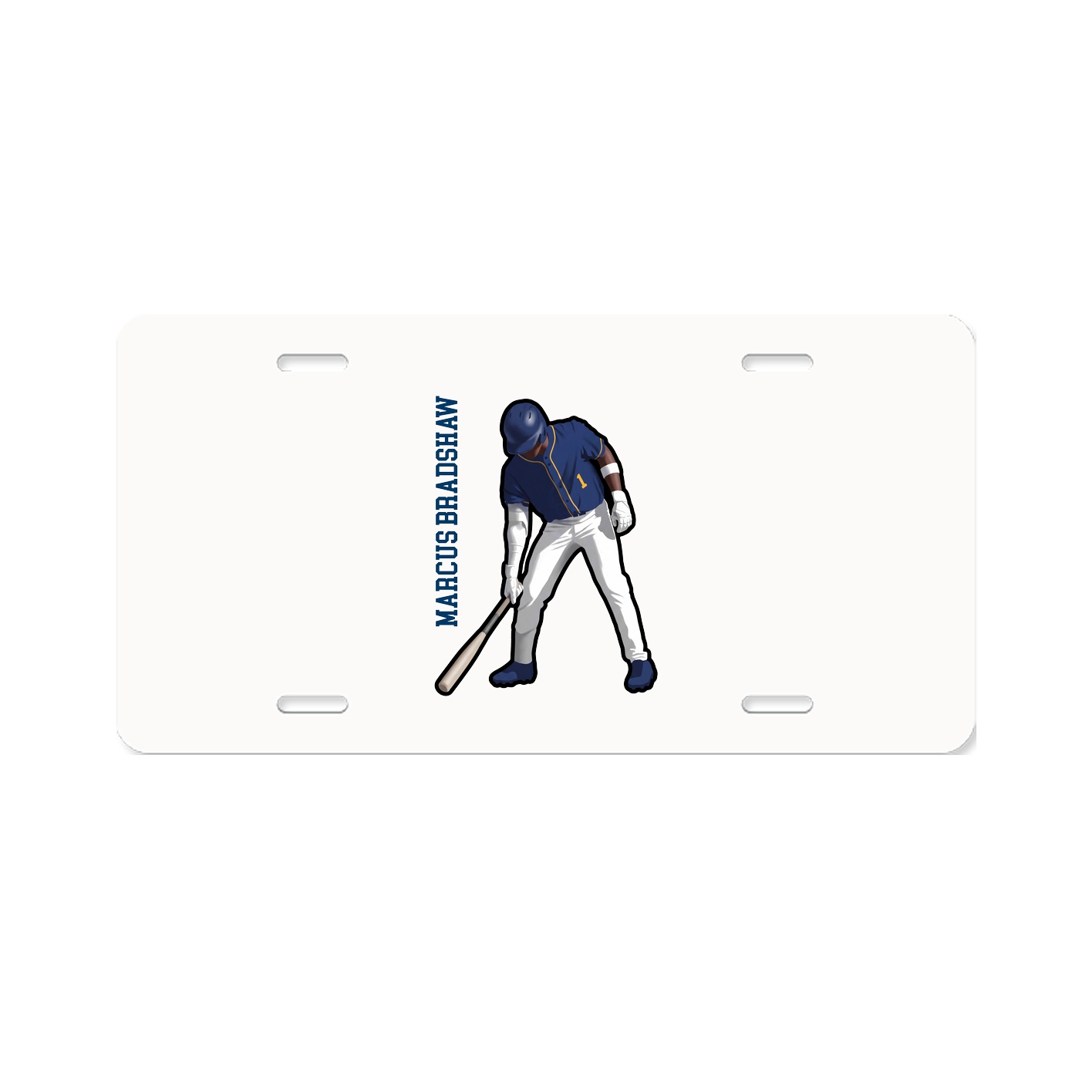 License Plate — Name Vertical in Classic