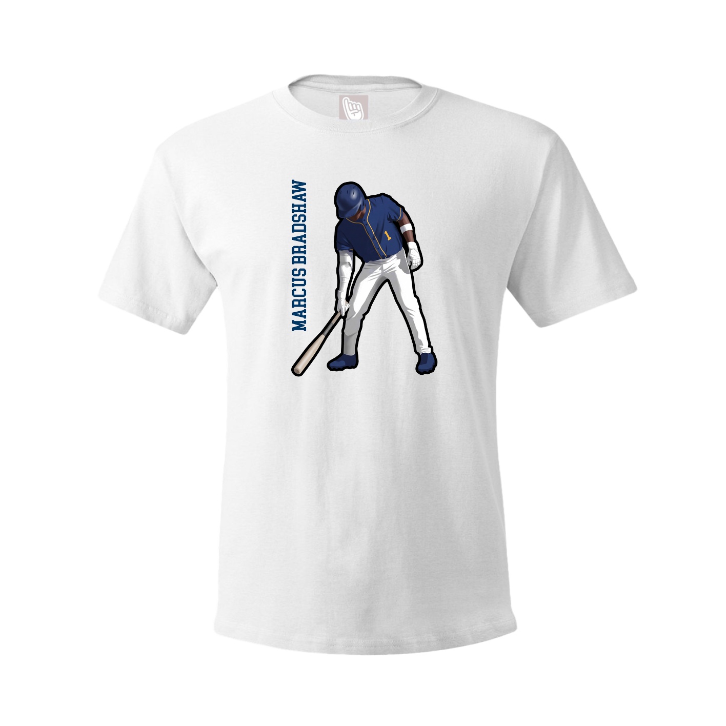 Tee — Name Vertical in White