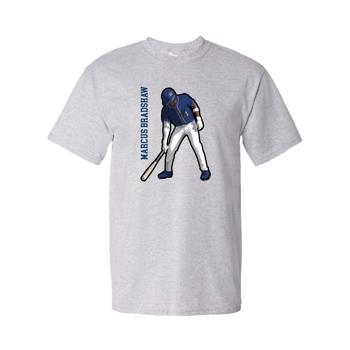 Youth Tee — Name Vertical in Grey