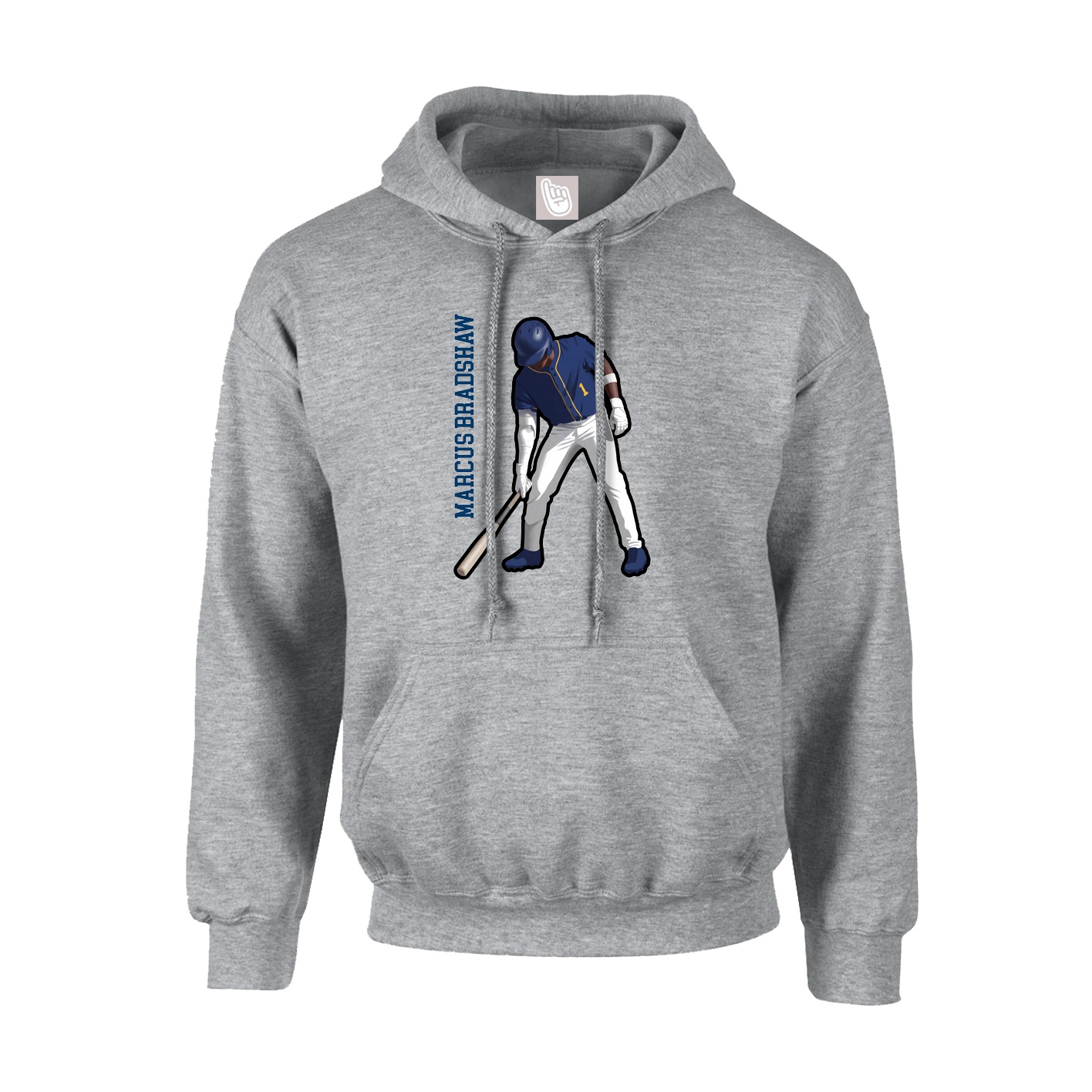 Youth Hoodie — Name Vertical in Grey