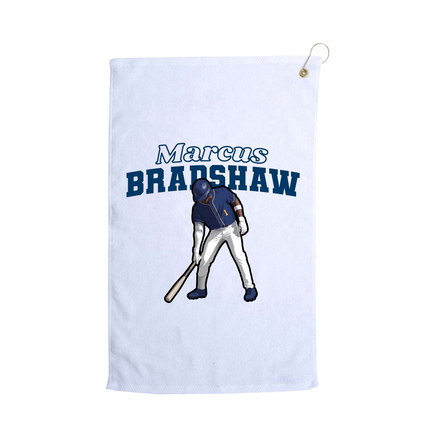 Golf Towel — Name Arch in White