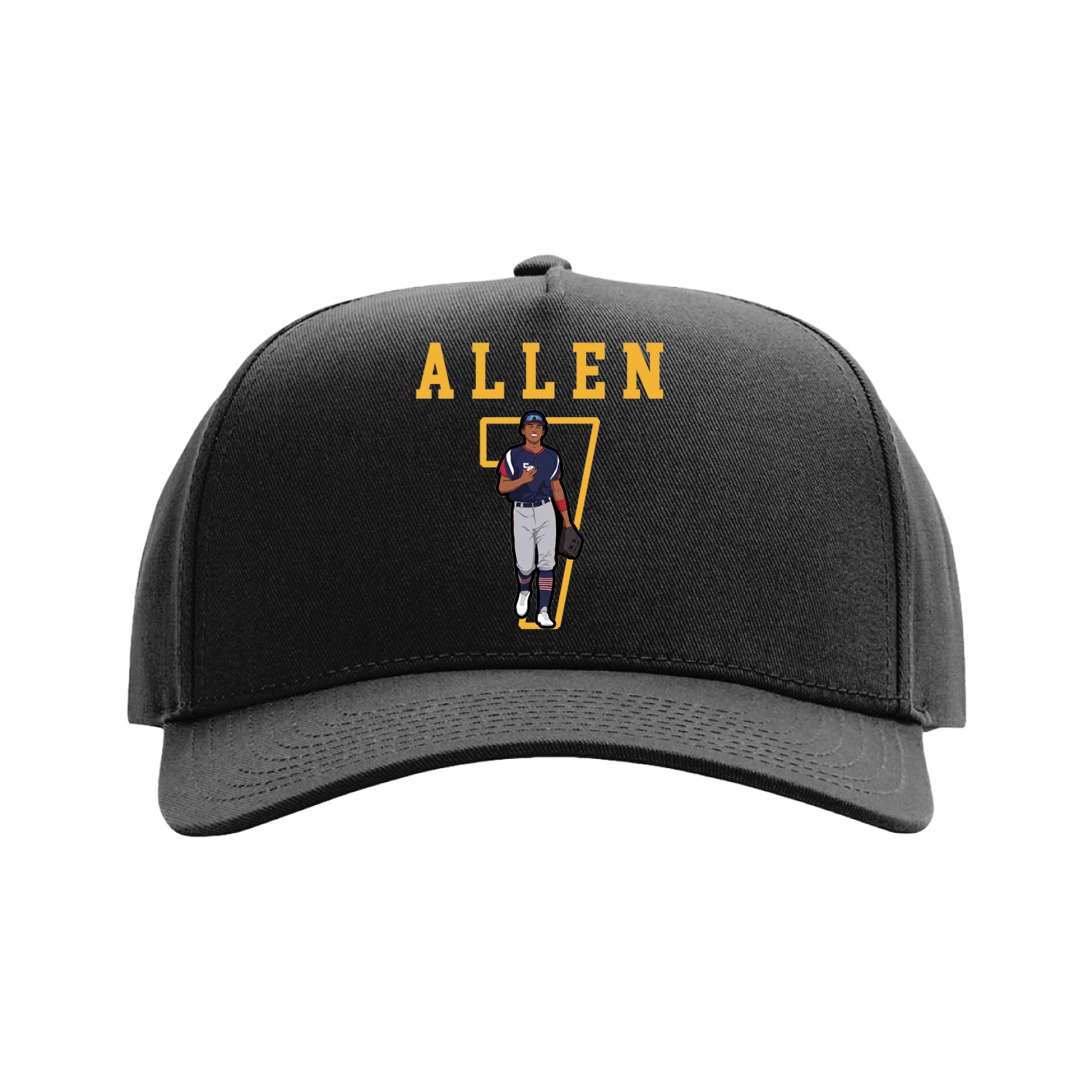 Full Fabric Five-Panel Champ Cap — Shirsey in Black