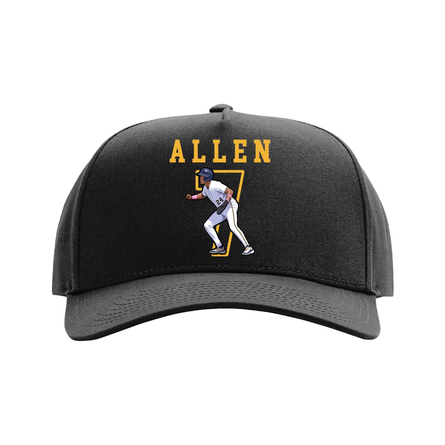 Full Fabric Five-Panel Champ Cap — Shirsey in Black