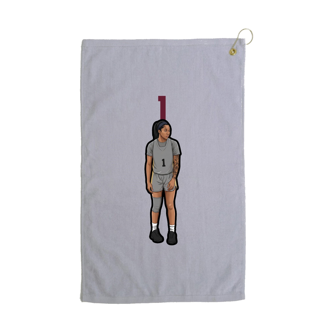 Golf Towel — Number Top in Grey