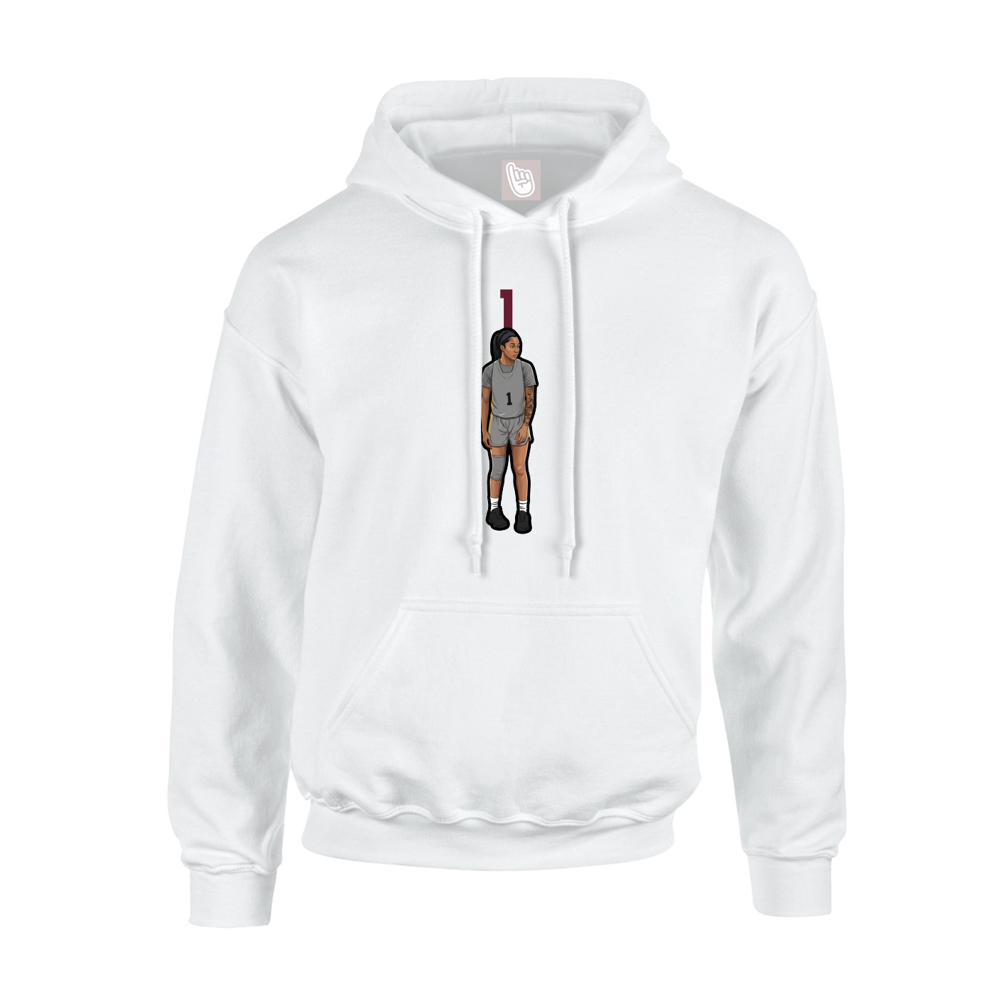 Youth Hoodie — Number Top in White