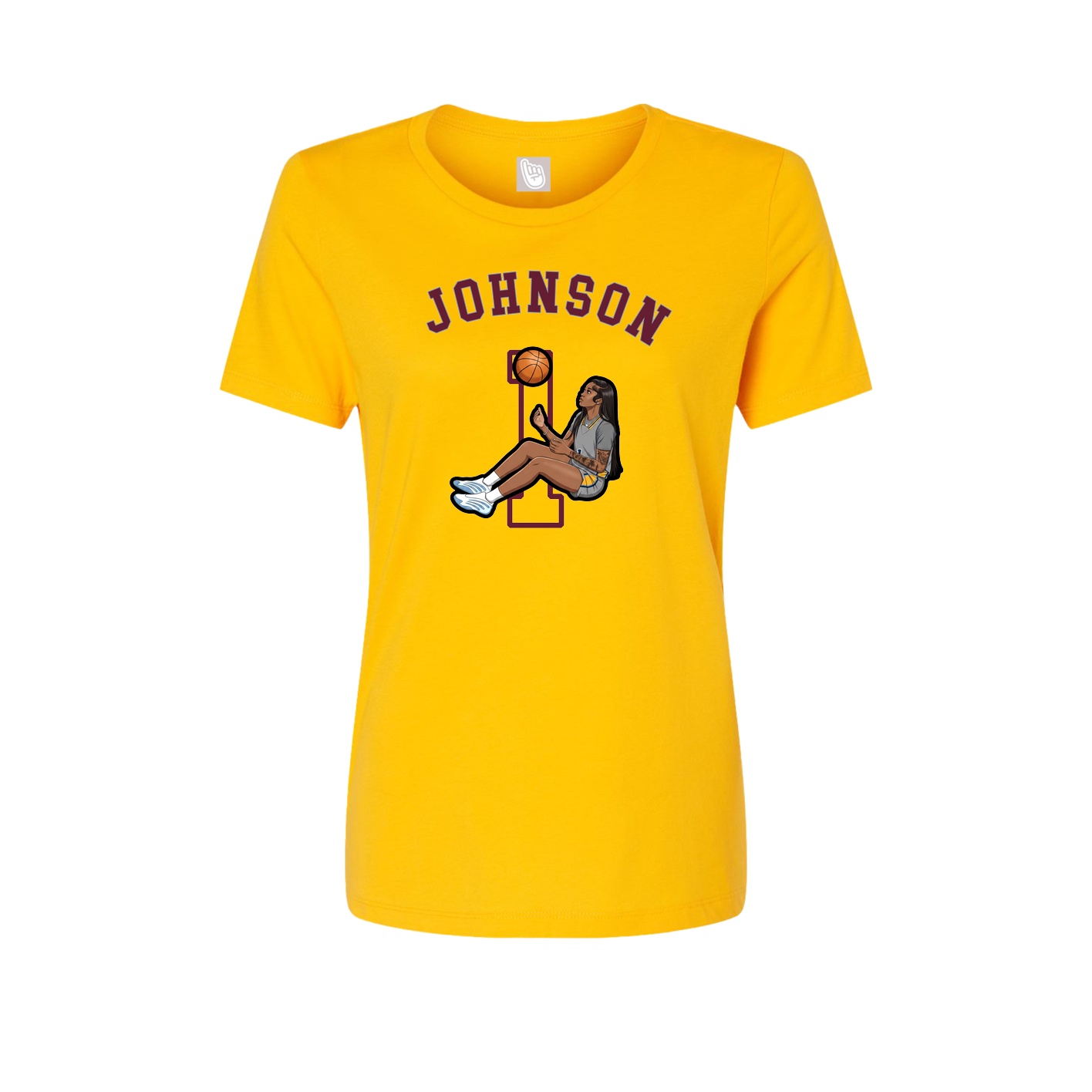 Fitted Women's Tee — Shirsey Arch in Gold