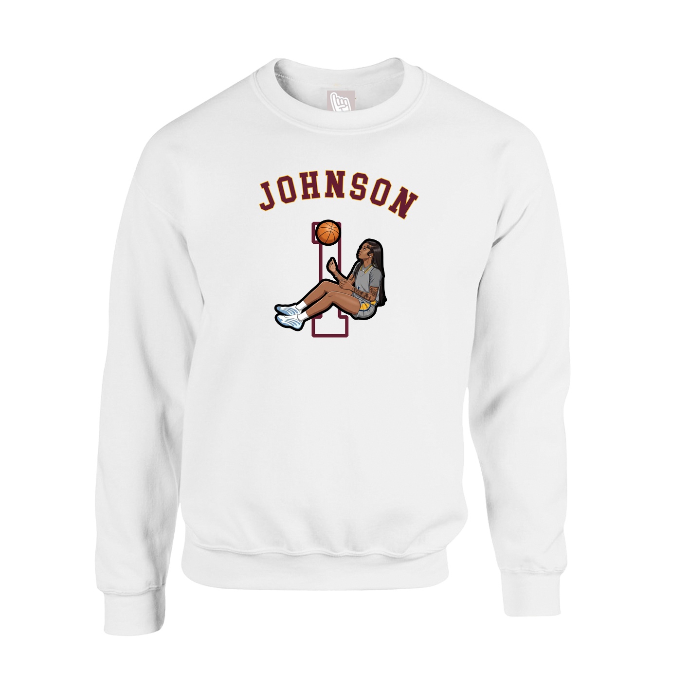 Fleece Crew — Shirsey Arch in White