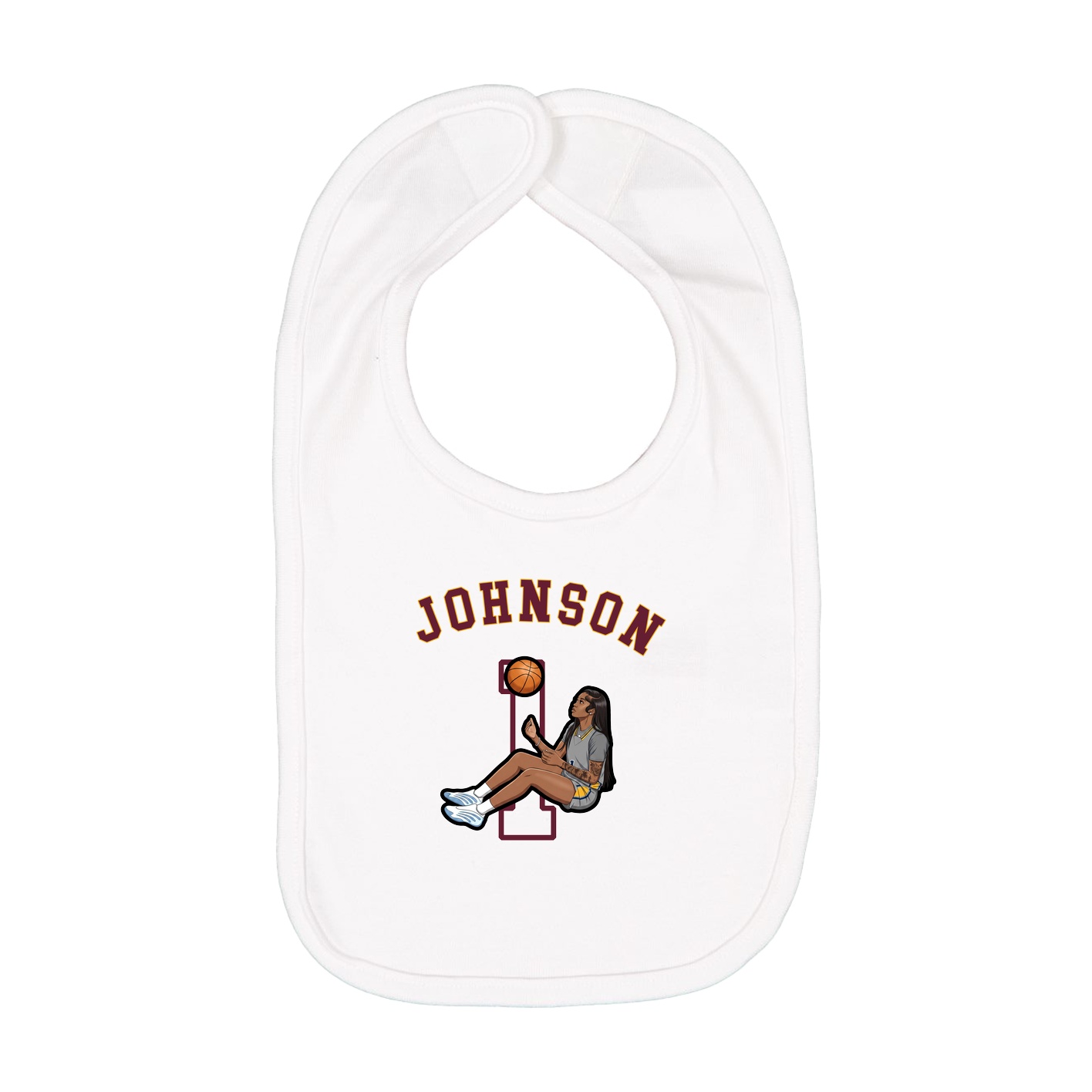 Infant Bib — Shirsey Arch in White