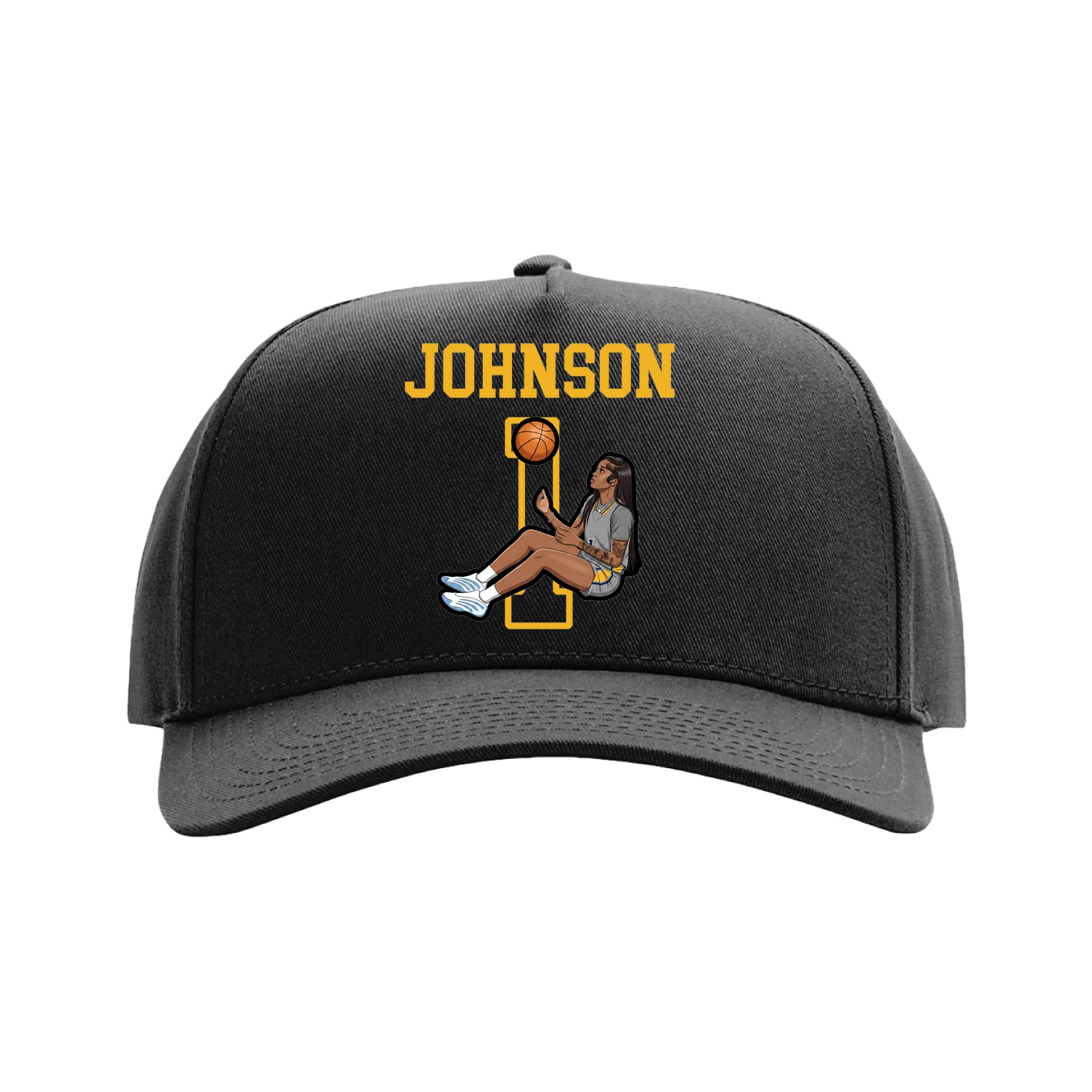 Full Fabric Five-Panel Champ Cap — Shirsey in Black