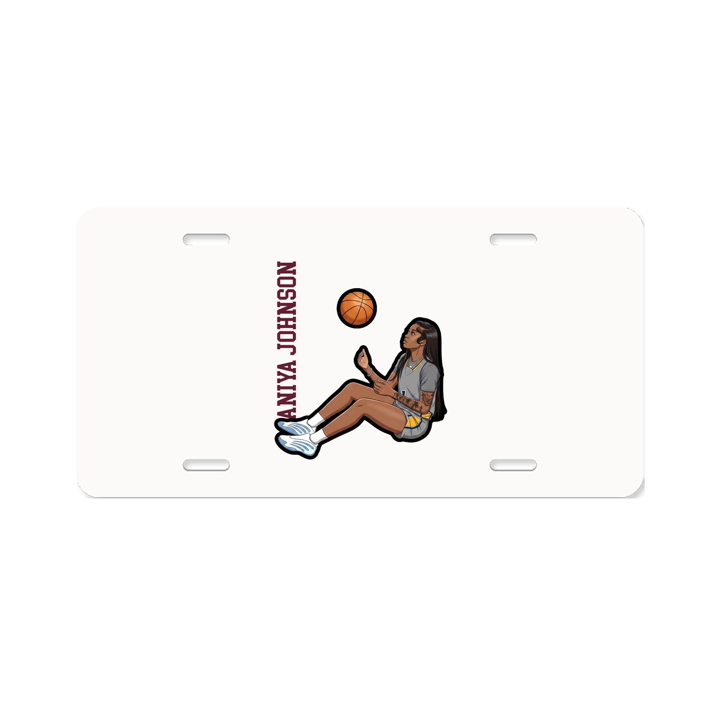License Plate — Name Vertical in Classic