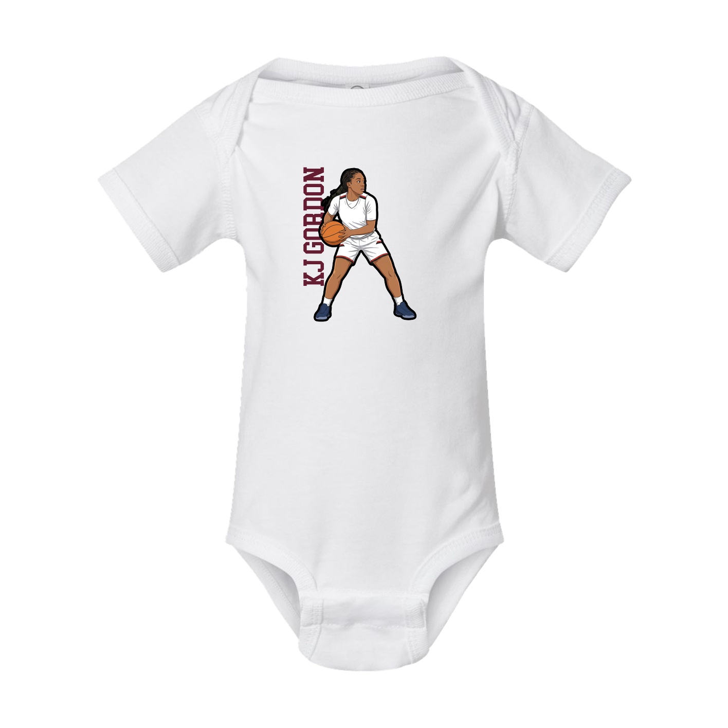 Baby Onesie — Name Vertical in White