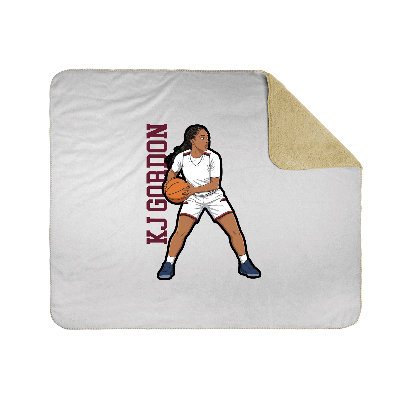 Throw Blanket — Name Vertical in White
