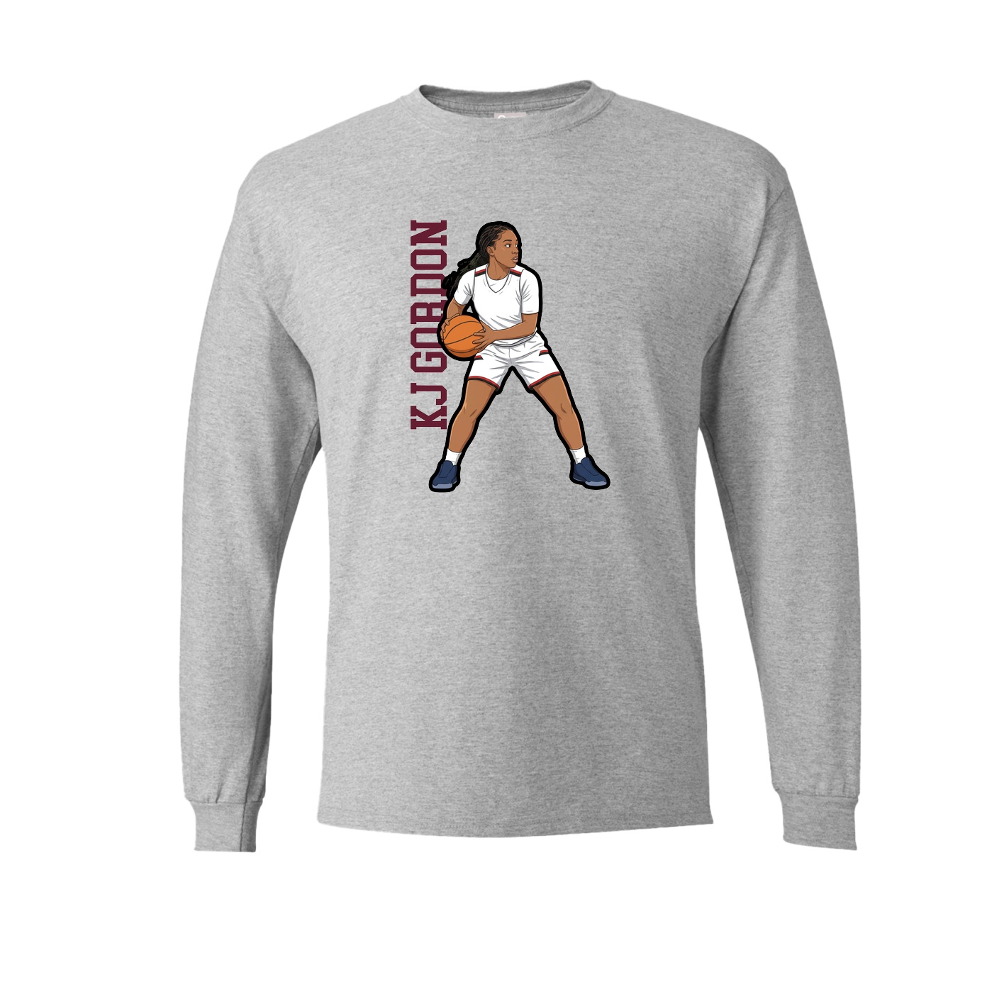 Long Sleeve Tee — Name Vertical in Grey