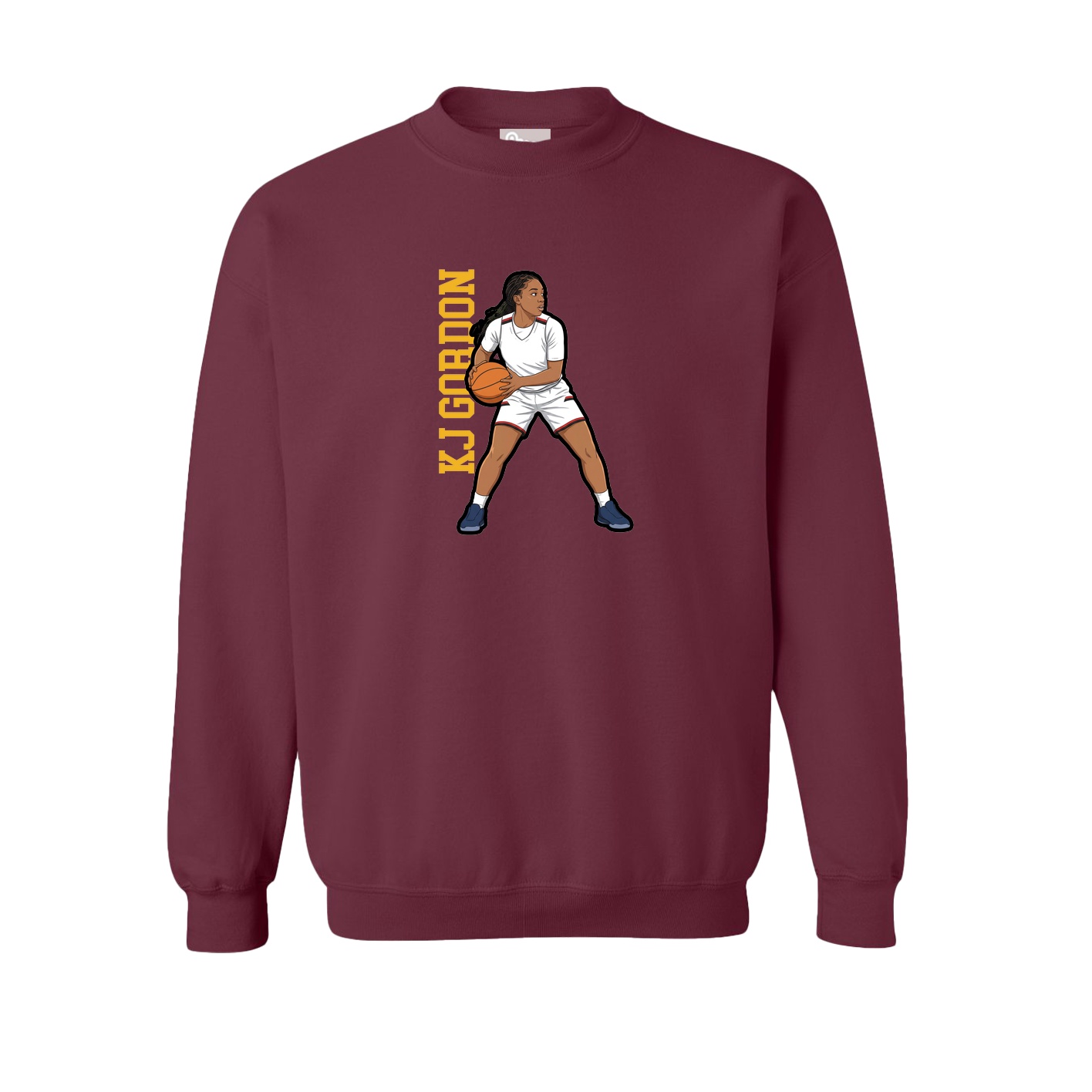 Fleece Crew — Name Vertical in Maroon