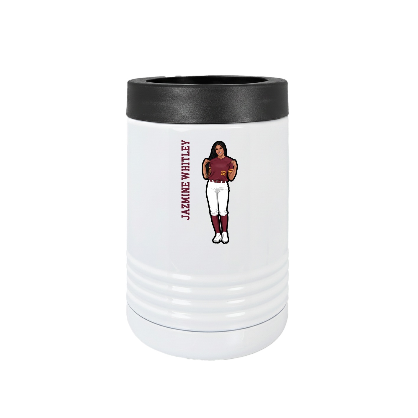 Beverage Holder — Name Vertical in White