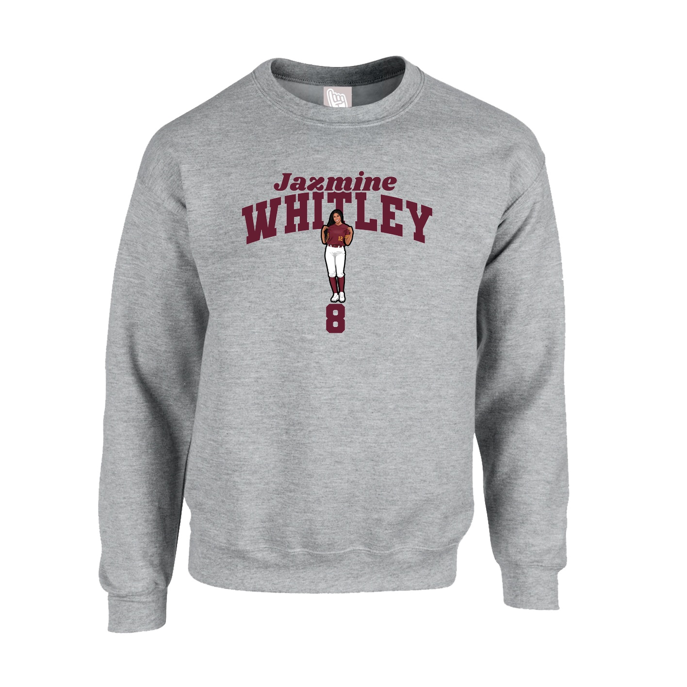 Fleece Crew — Signature Arch in Grey