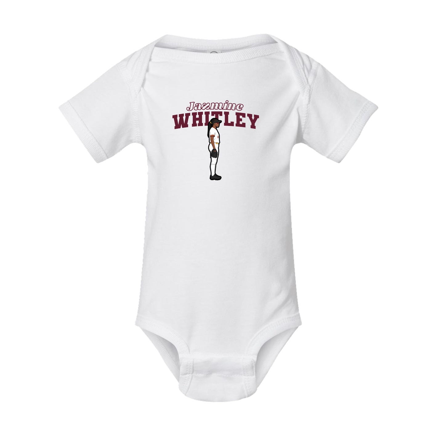 Baby Onesie — Name Arch in White