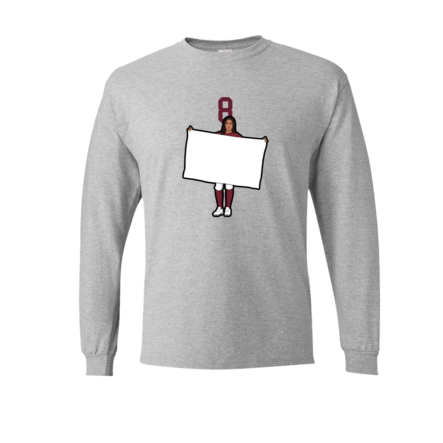 Long Sleeve Tee — Number Top in Grey
