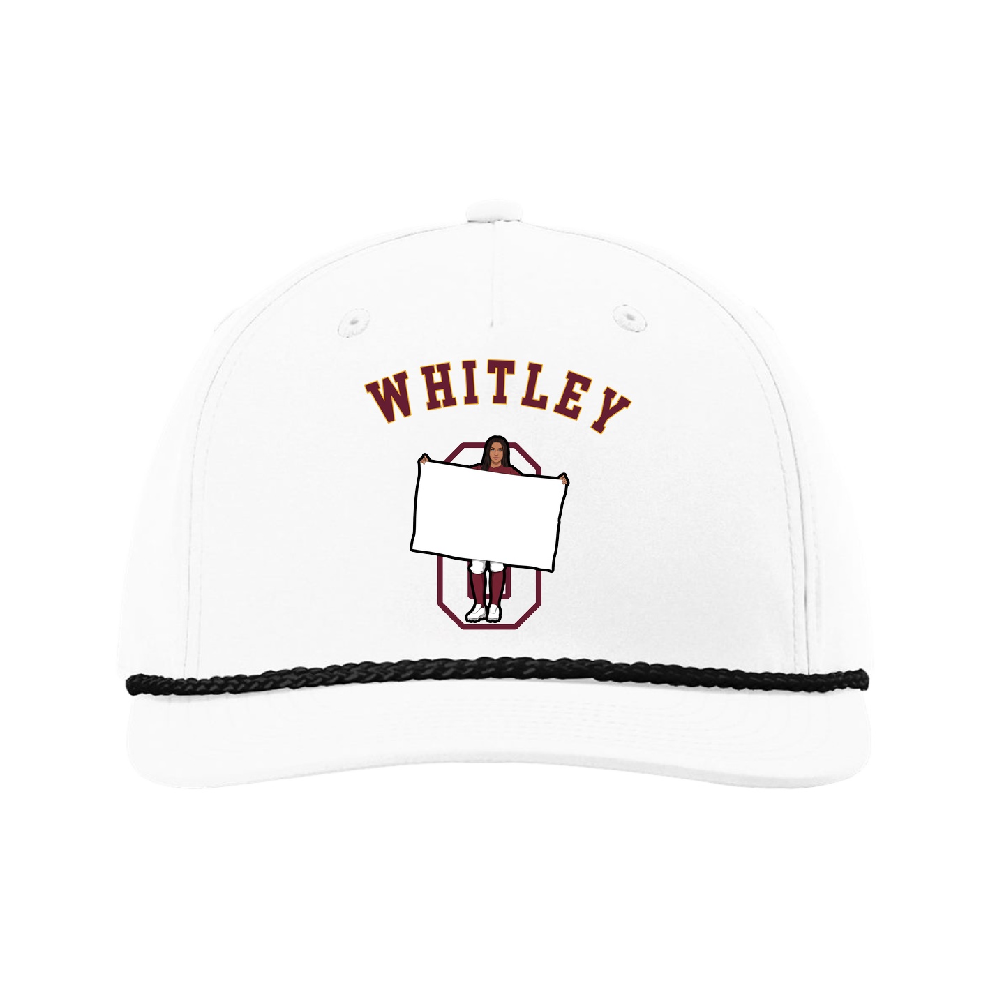 Five-Panel Classic Rope Cap — Shirsey Arch in White