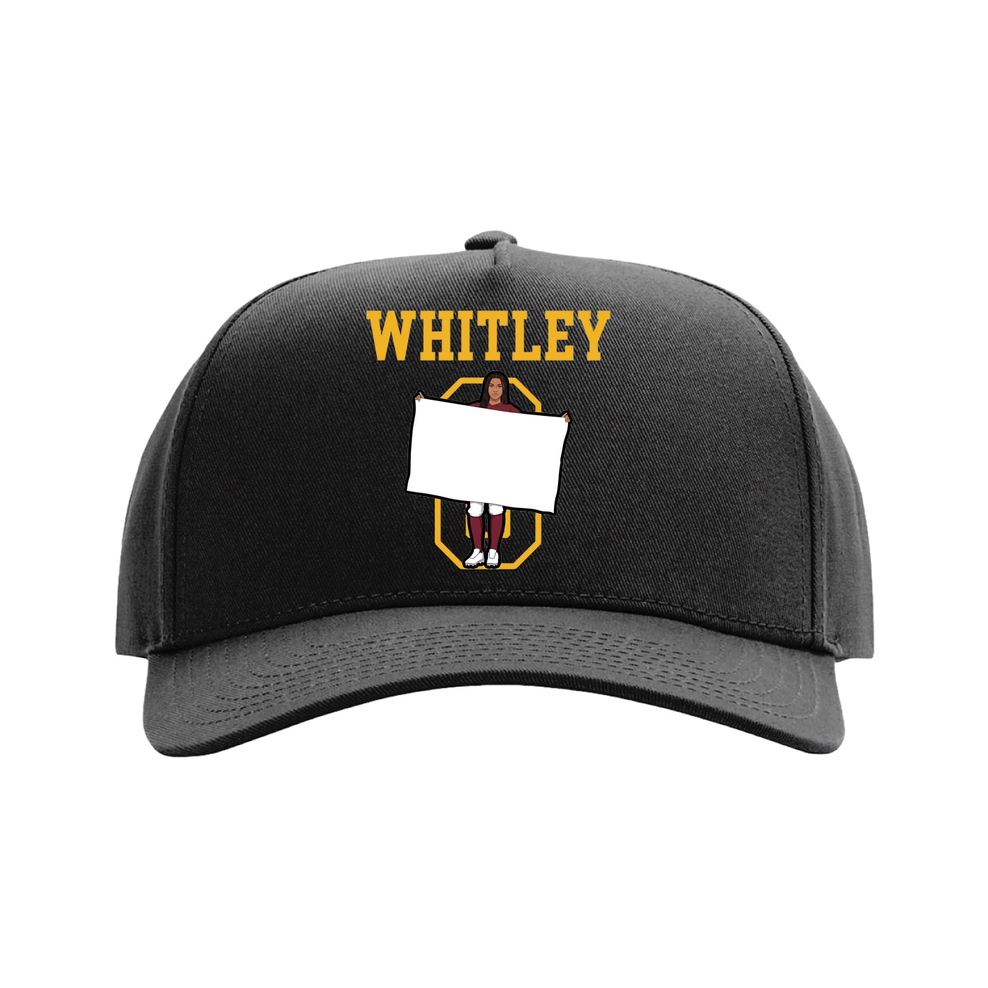 Full Fabric Five-Panel Champ Cap — Shirsey in Black