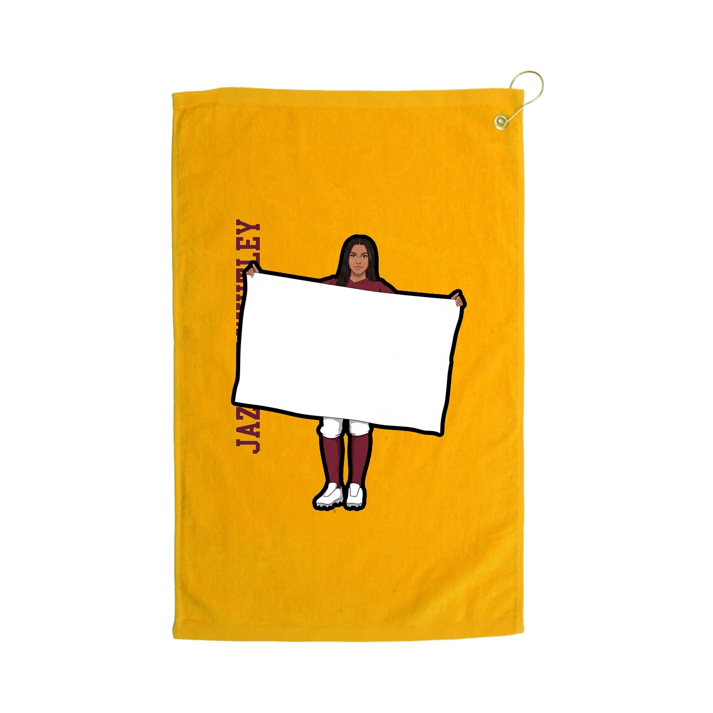 Golf Towel — Name Vertical in Gold