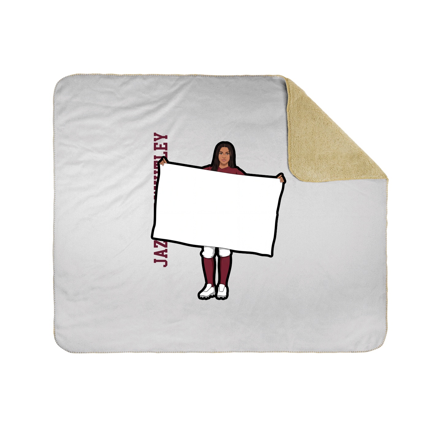 Throw Blanket — Name Vertical in White