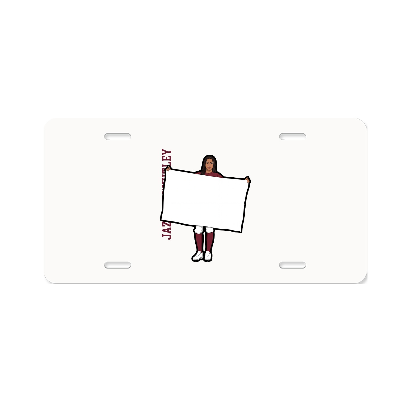 License Plate — Name Vertical in Classic