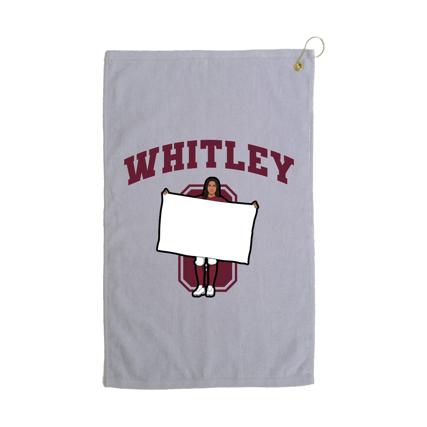 Golf Towel — Number in Grey