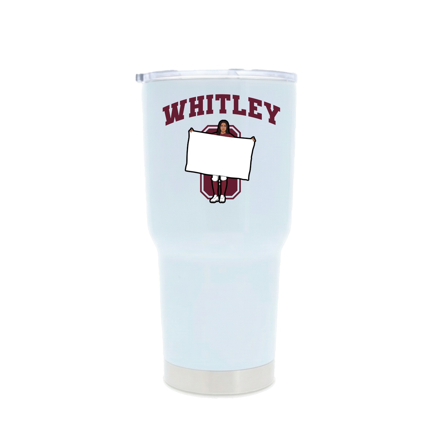 30oz Stainless Steel Tumbler — Number in White