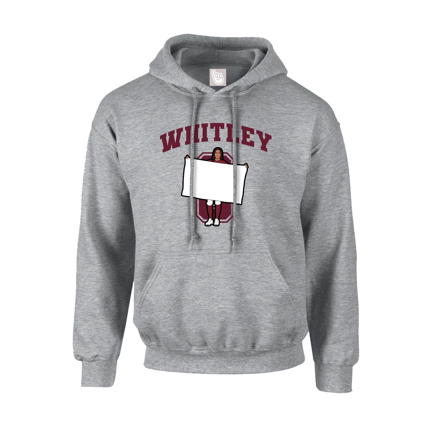 Hoodie — Number in Grey