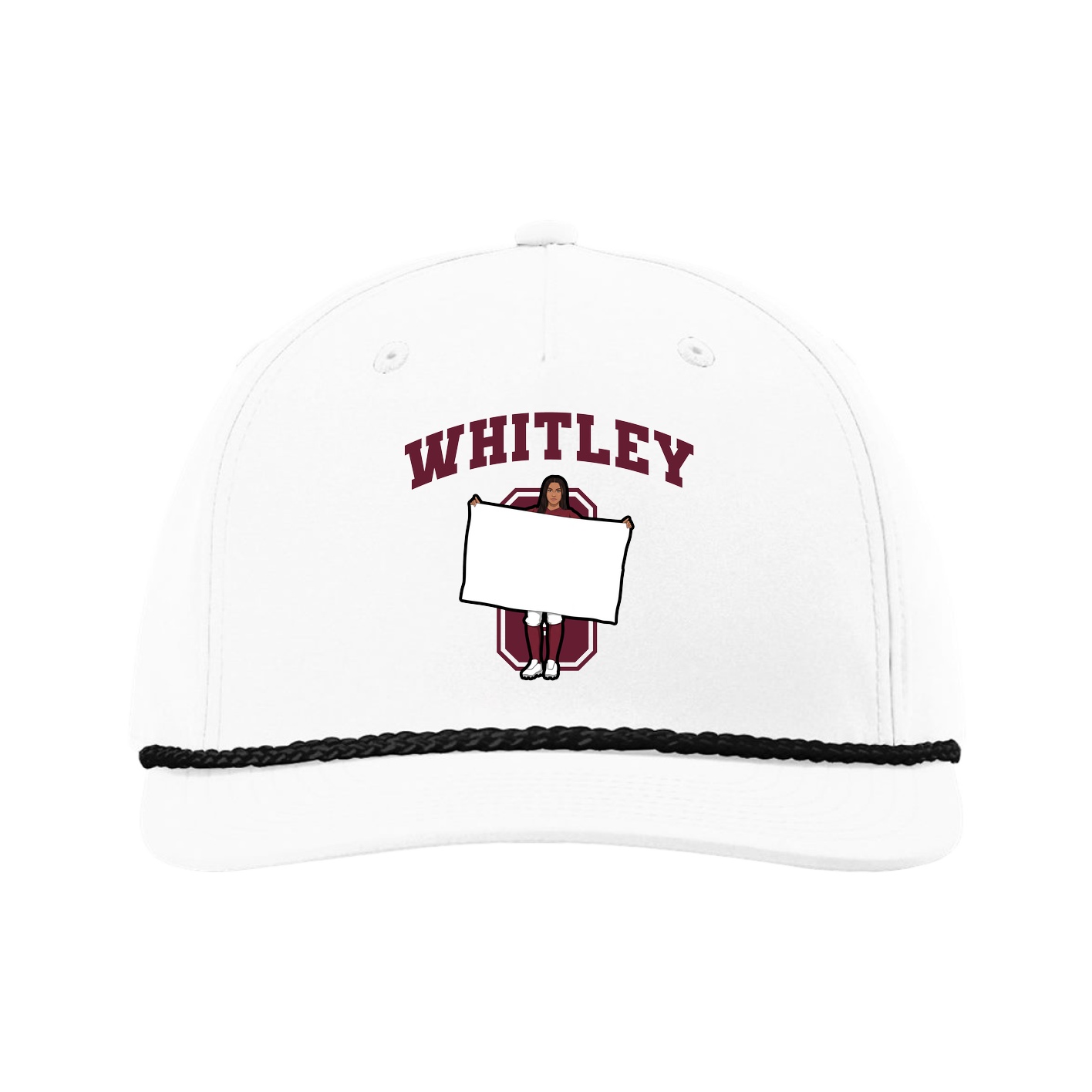 Five-Panel Classic Rope Cap — Number in White