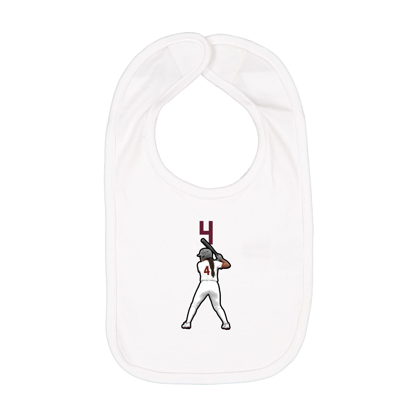 Infant Bib — Number Top in White