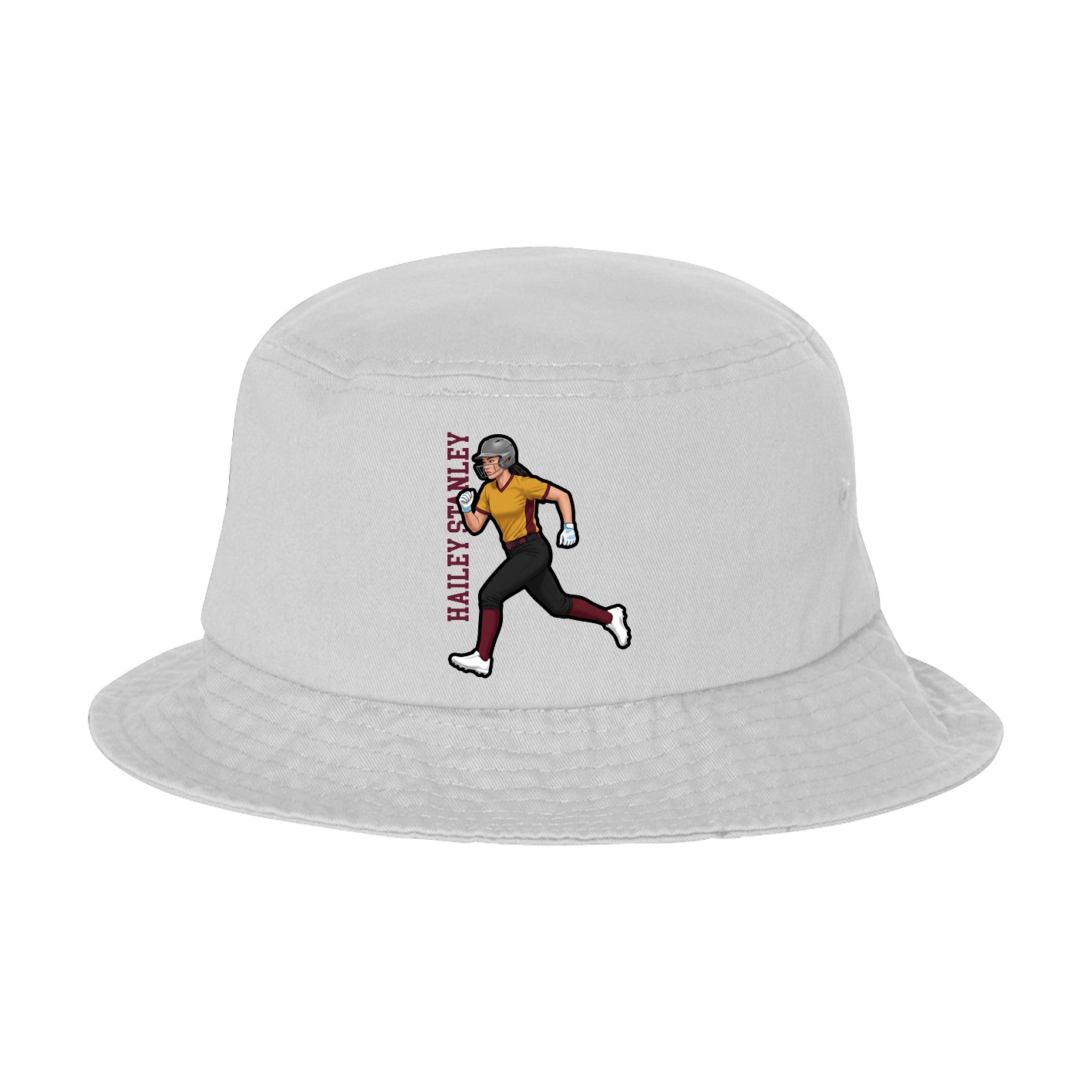 Bucket Cap — Name Vertical in White