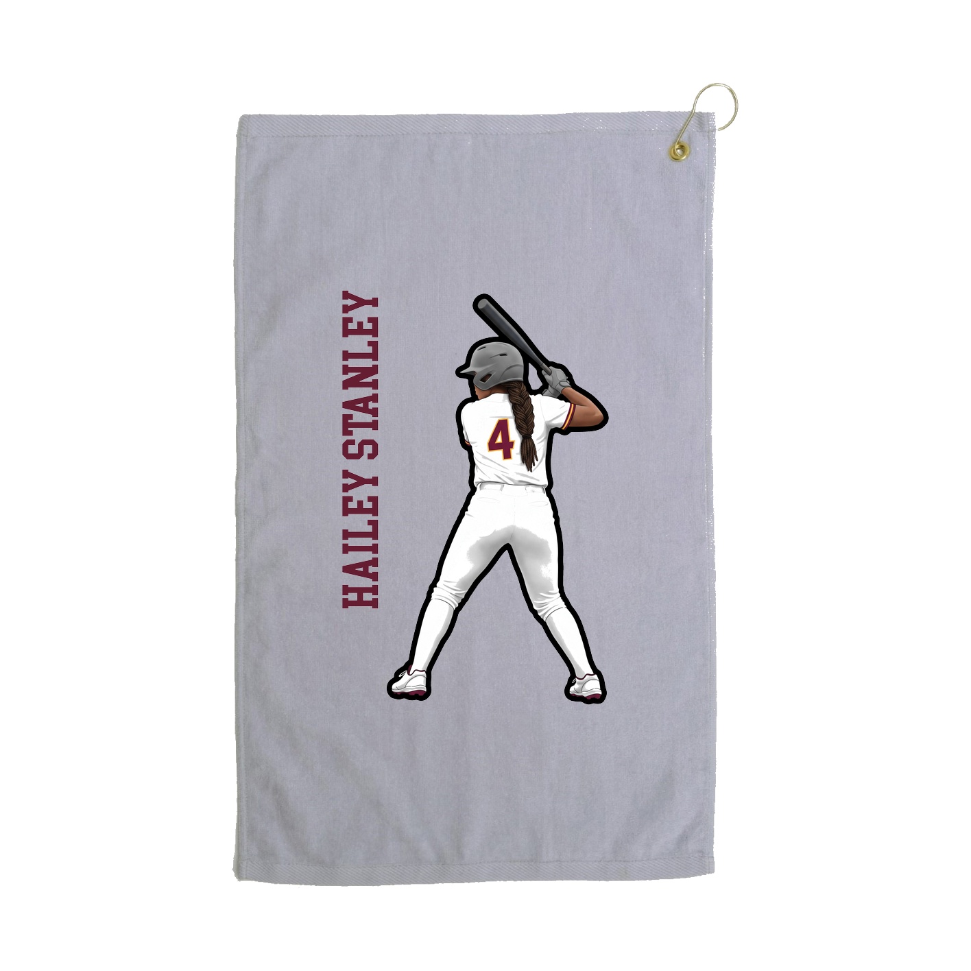 Golf Towel — Name Vertical in Grey