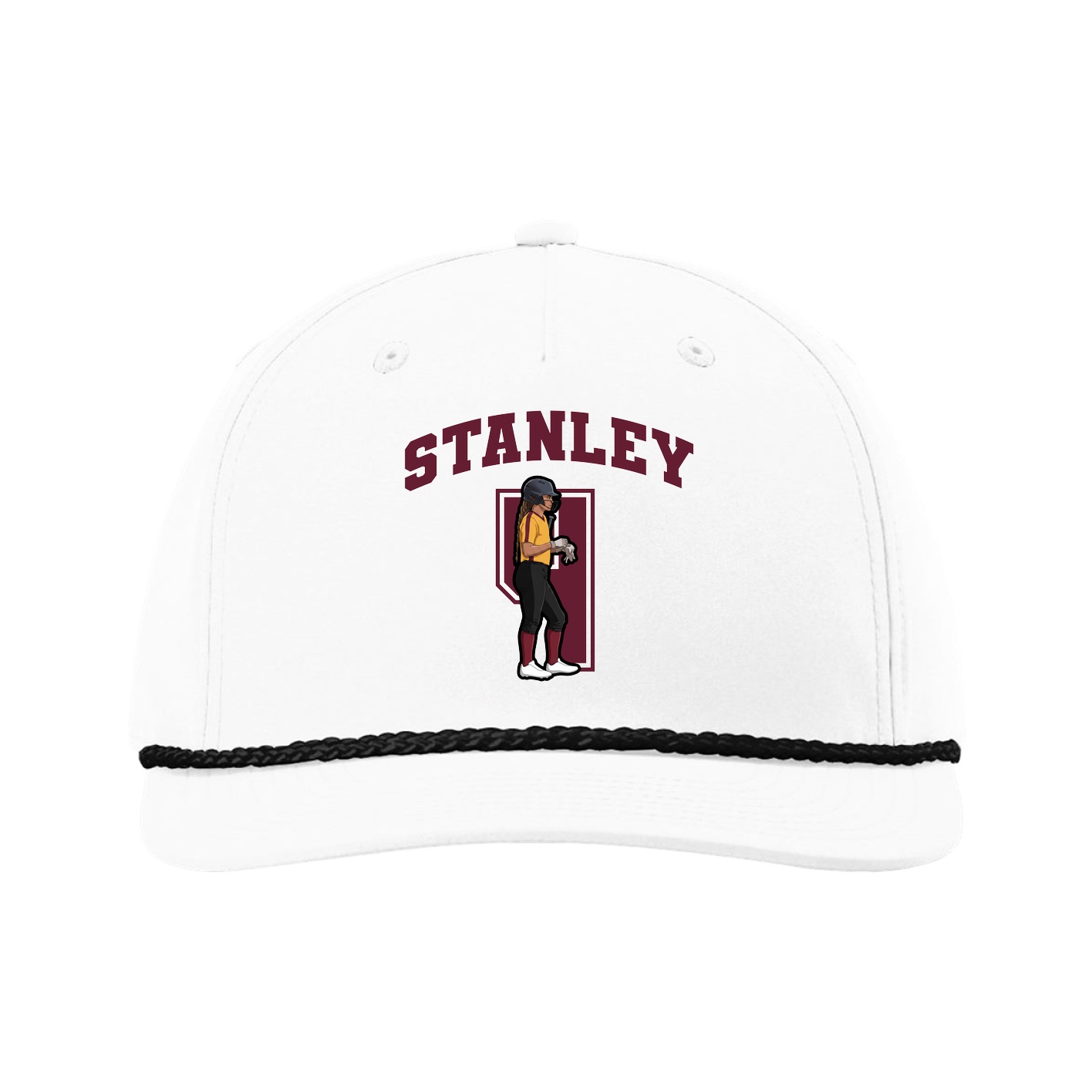 Five-Panel Classic Rope Cap — Number in White