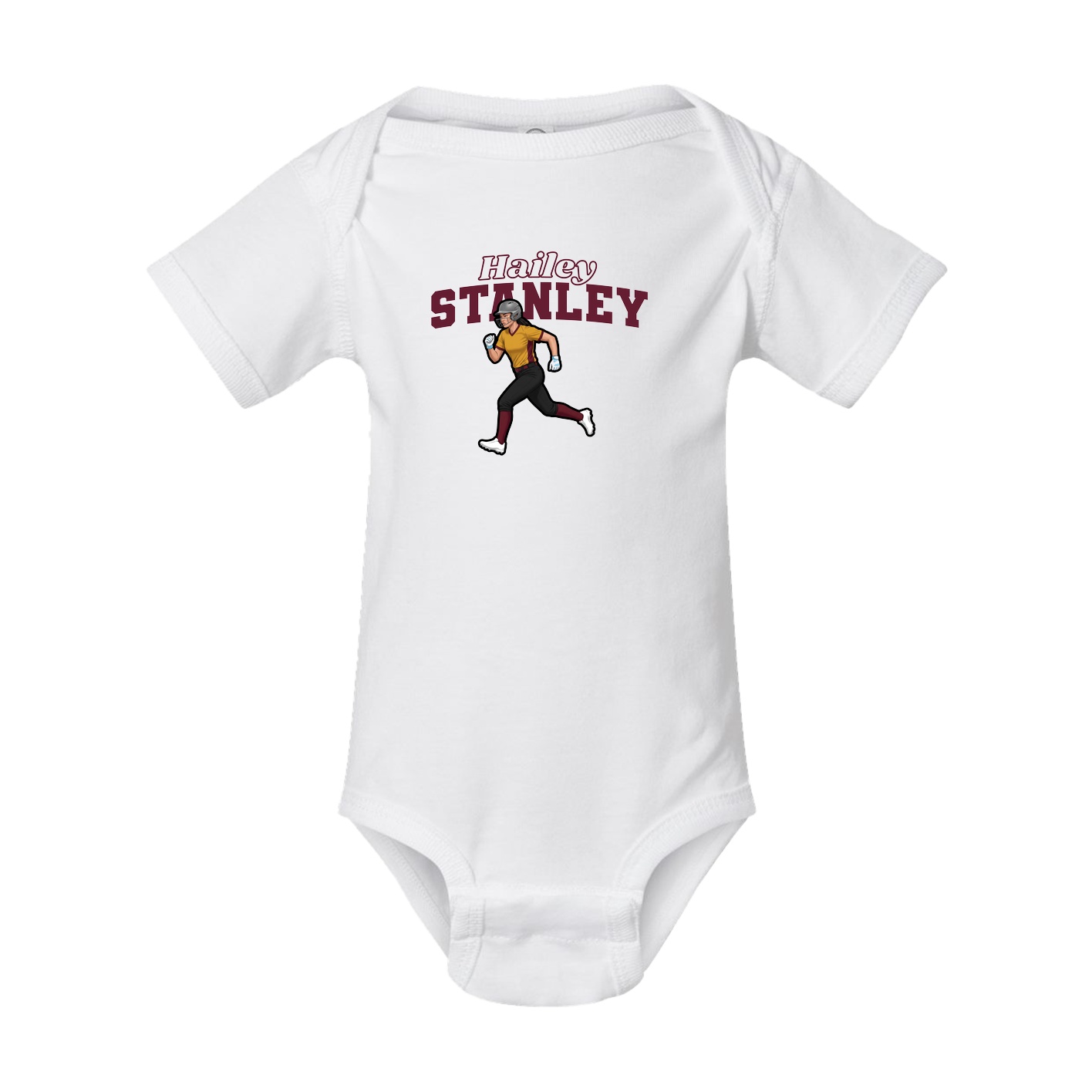 Baby Onesie — Name Arch in White