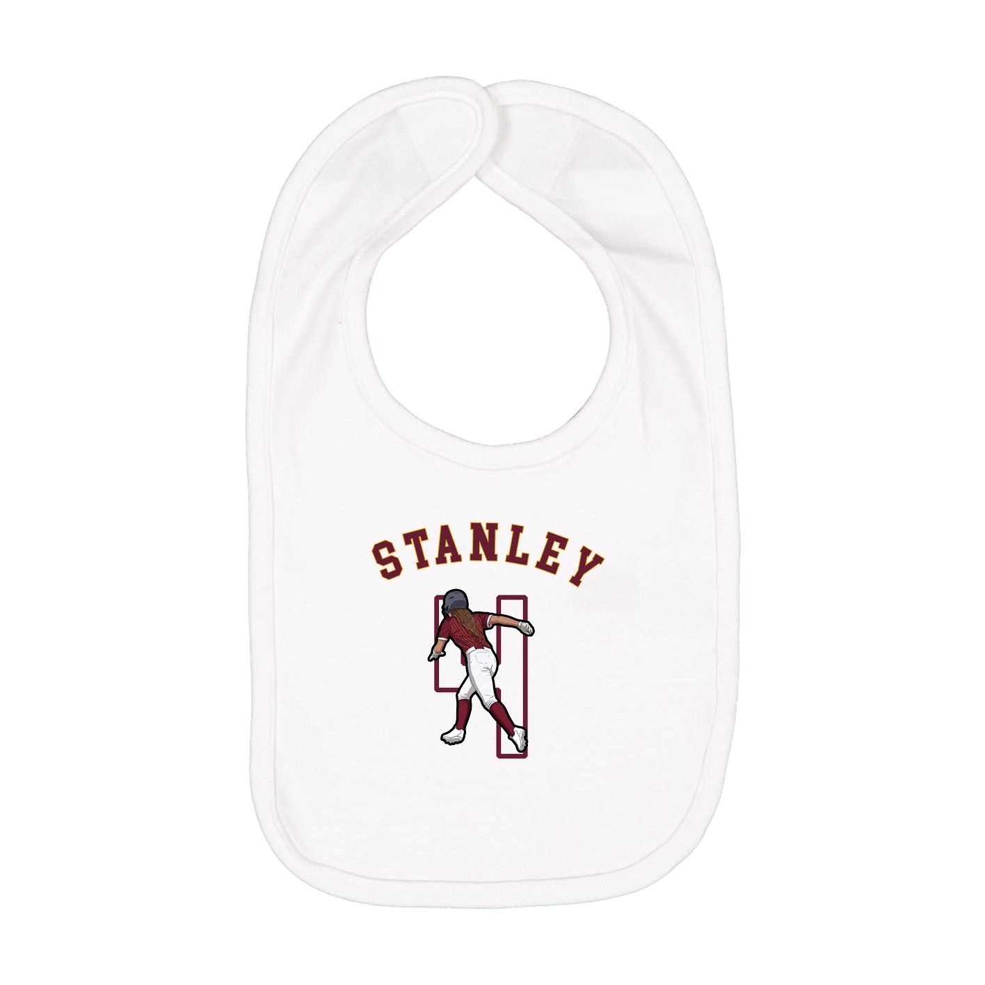 Infant Bib — Shirsey Arch in White