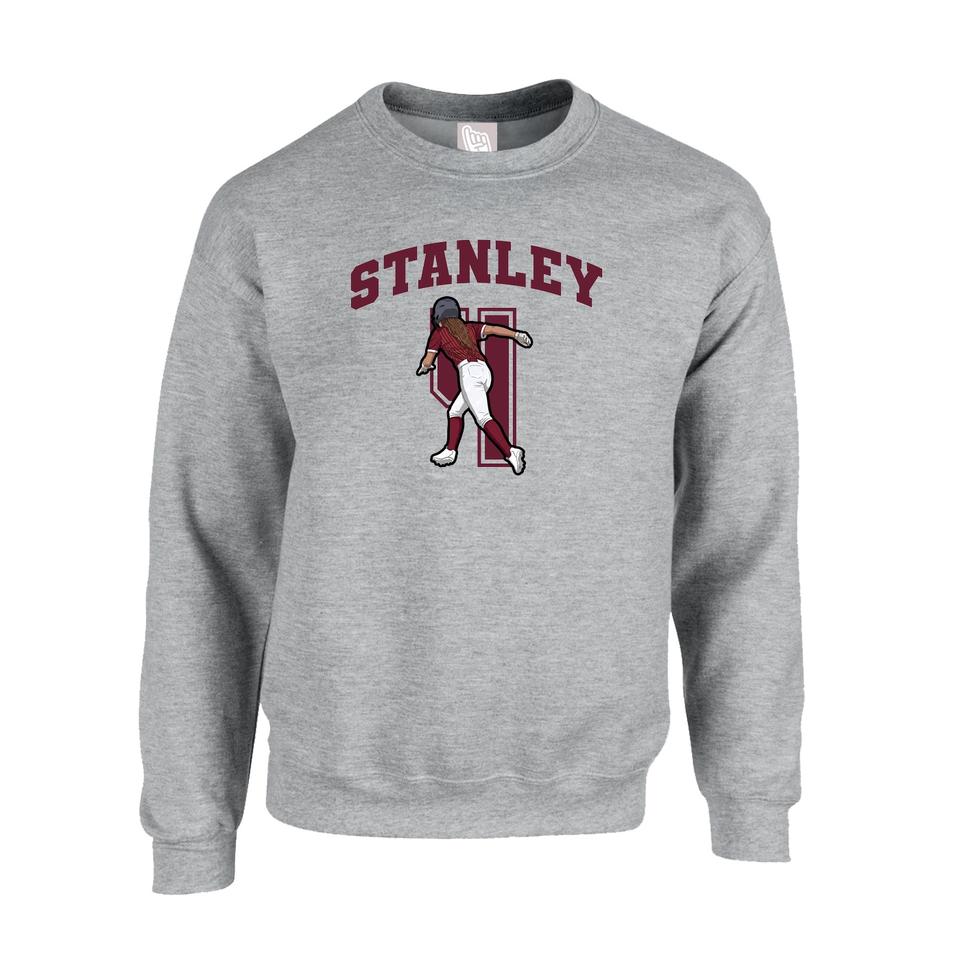 Fleece Crew — Number in Grey