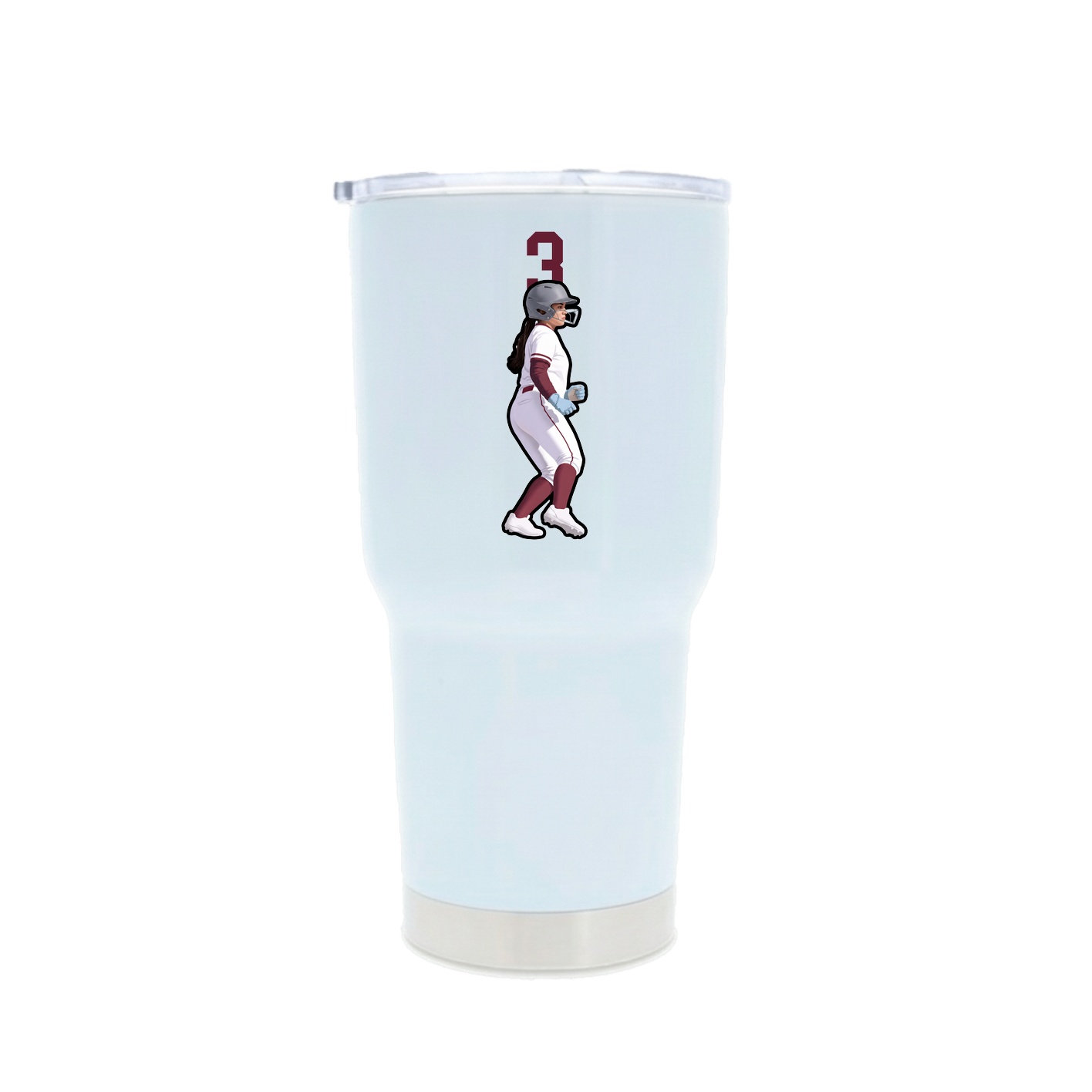 30oz Stainless Steel Tumbler — Number Top in White